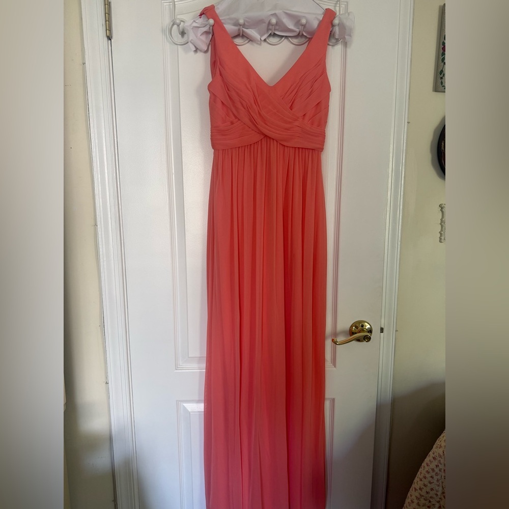 Beautiful David’s bridal coral maxi dress